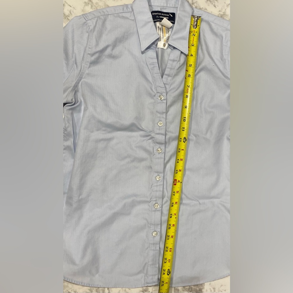 American Airlines Women's Button Up Collared Short Sleeve Blue Shirt Size 6 - Picture 14 of 15